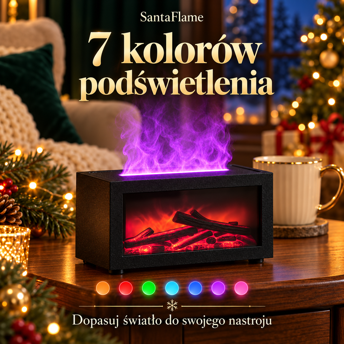 SantaFlame – 7 kolorów podświetlenia