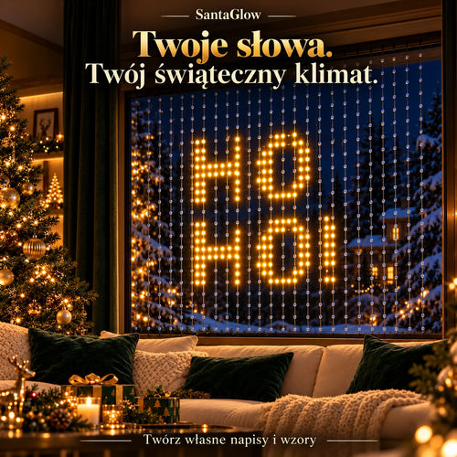 SantaGlow – własny napis HO HO HO na oknie