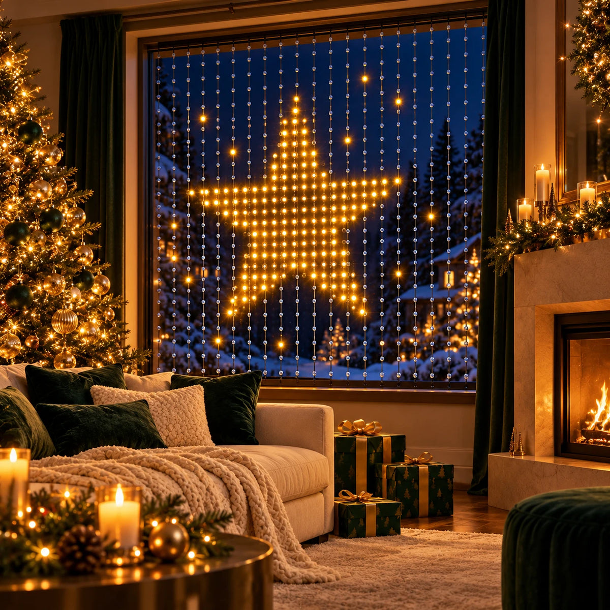 SantaGlow – wzór gwiazdy na oknie