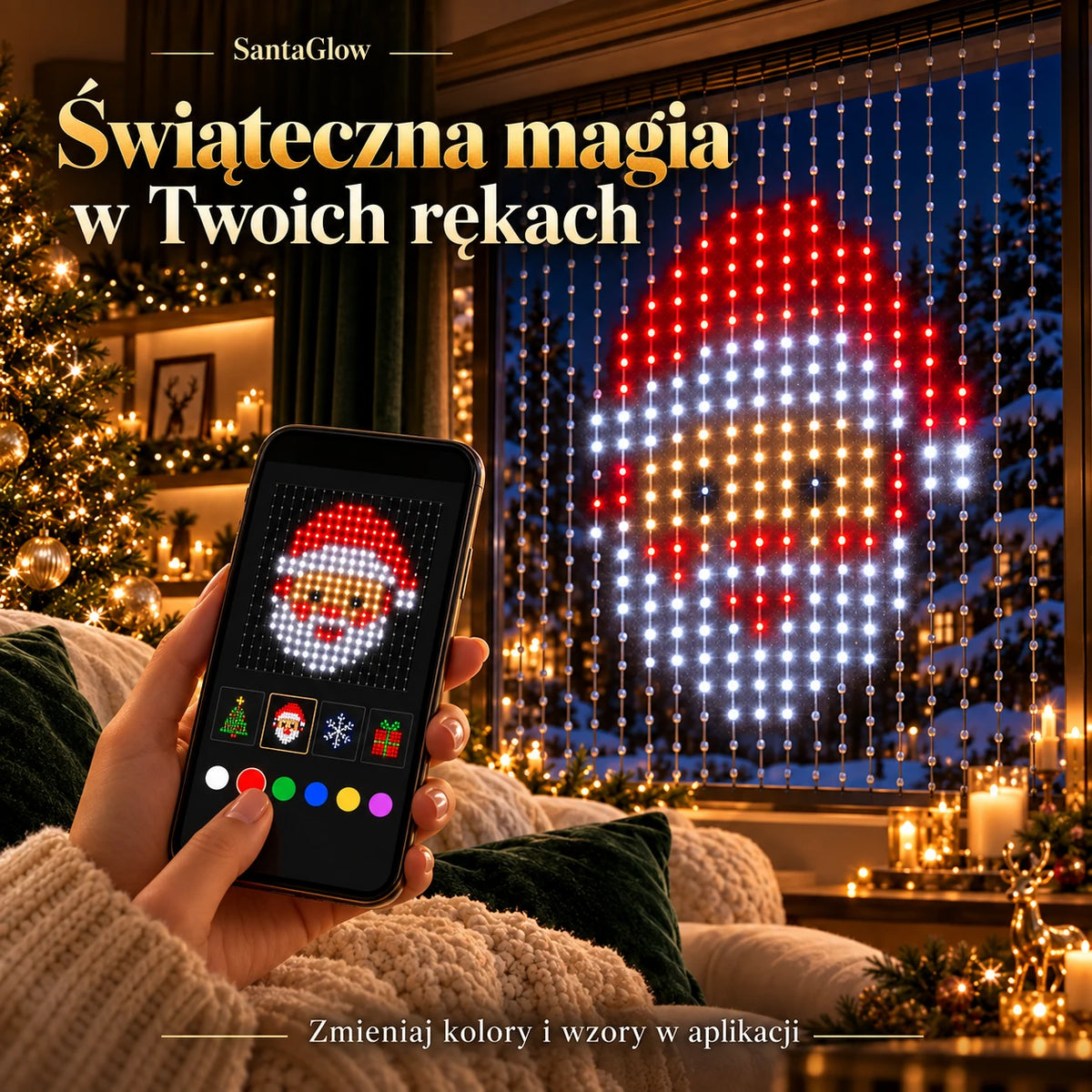 SantaGlow – sterowanie wzorem i kolorem z aplikacji
